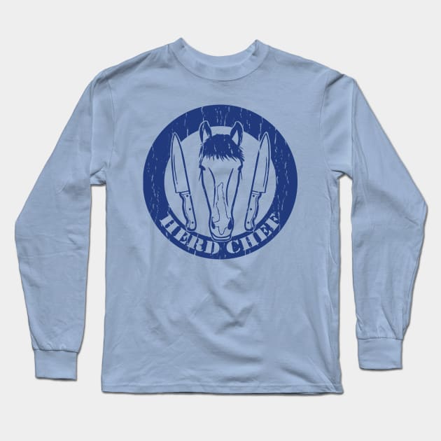 Herd Chef - Blue Long Sleeve T-Shirt by Kristal Stittle